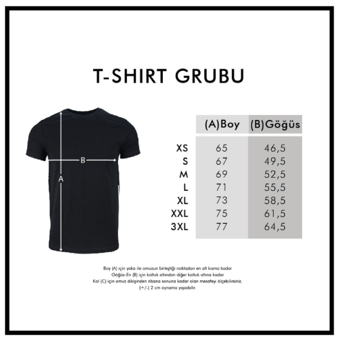 T-Shirt beden tablosu
